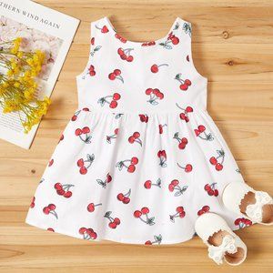 Little Girl's Cherry Print Dress